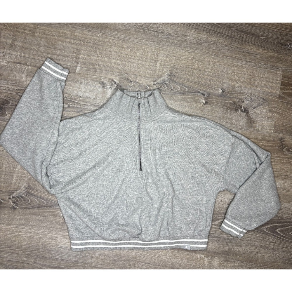 Joy Lab Women's Pullover Cropped Oversized Collared Sweater Gray Size Medium